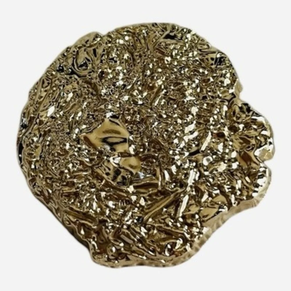 Gold Tone Textured Freeform Brooch Pin 1.5 Inch Vintage Style Jewelry NWOT